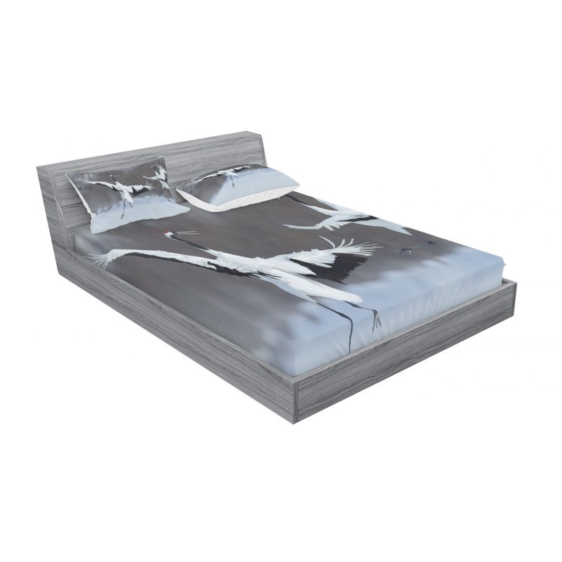Ensemble de draps dansant romantique, Ensemble de draps grand lit + 2 taies d'oreiller