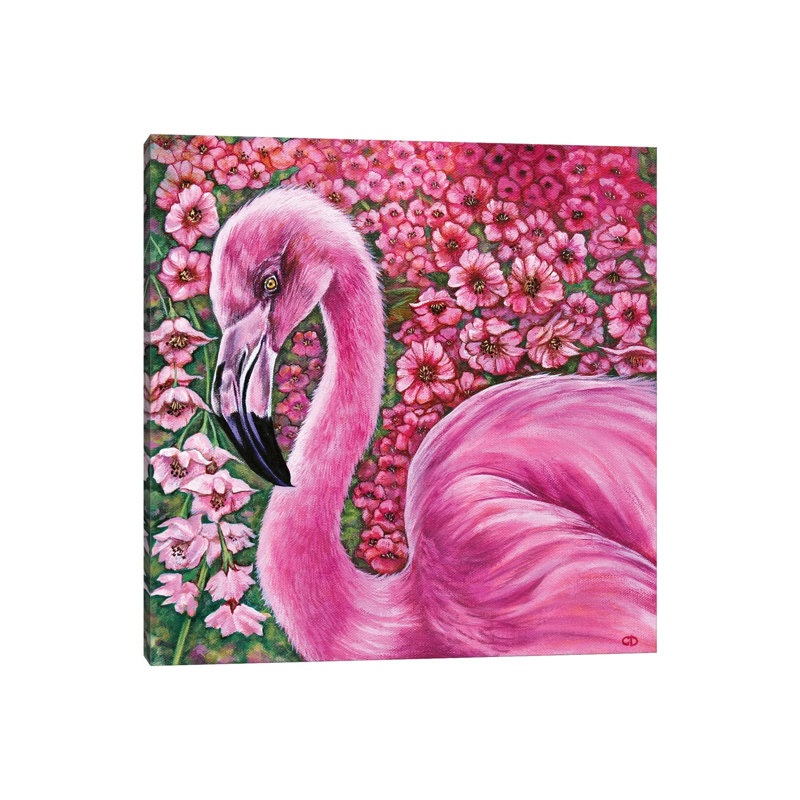 Pink Flamingo by Cyndi Dodes - Wrapped Canvas Gallery-Wrapped Canvas Giclée, 66.04 cm H x 66.04 cm W x 3.175 cm D