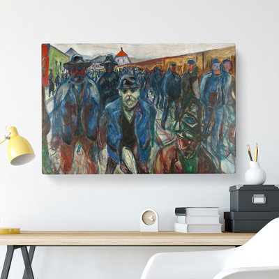 Workers On Their Way Home by Edvard Munch - Wrapped Canvas Painting