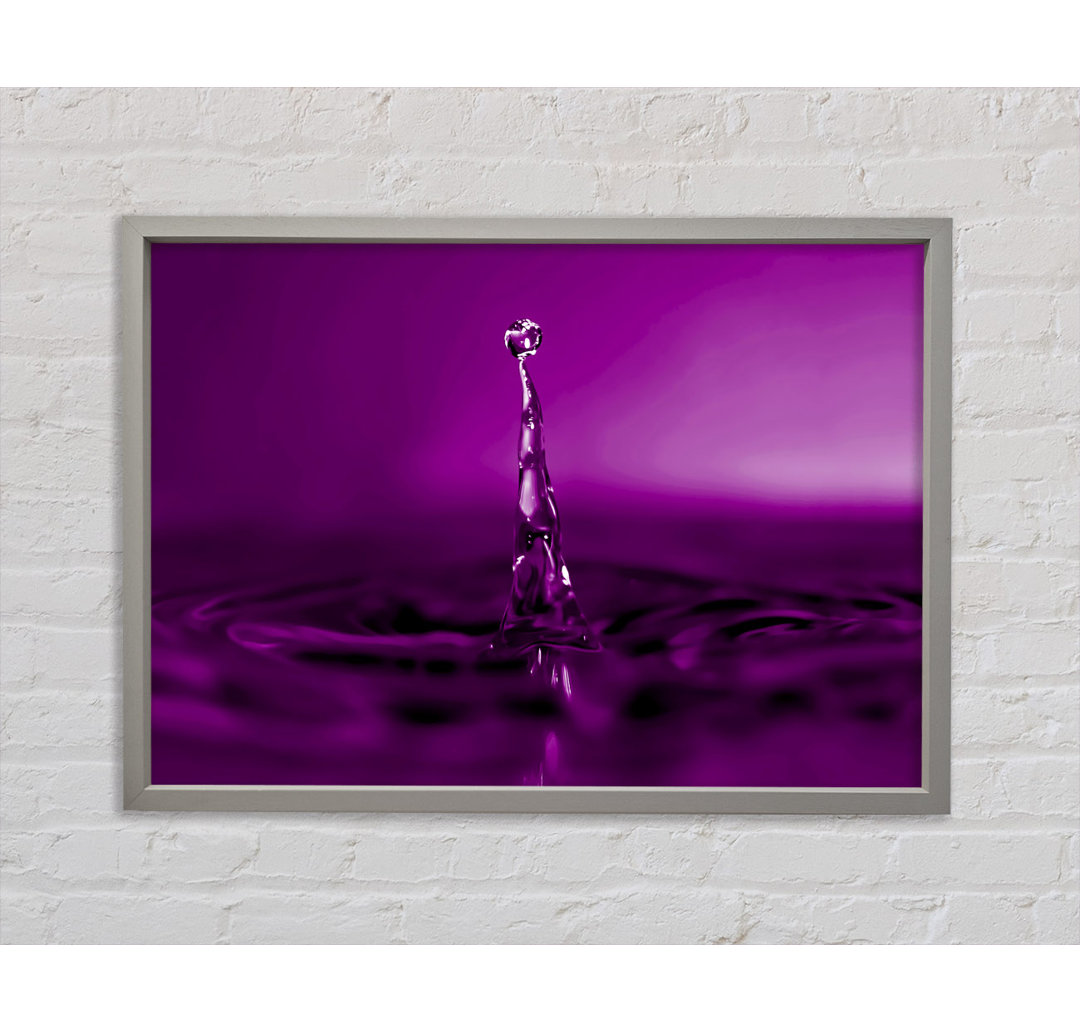 Gerahmtes Leinwandbild Water Drop Attention Purple