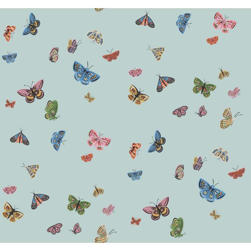 Papier peint Butterfly House, Bleu clair
