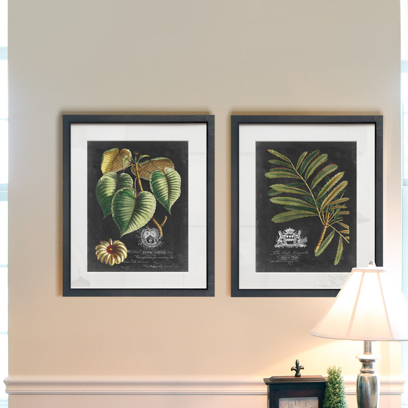 Feuillage Royal, ensemble de 2 reproductions d’art encadrées sur papier