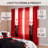 Queen Size 9-Piece Red Rose Two-Tone Bedding & Curtain Set (Queen) - Quilted Microfiber Bedspread + Sheer Drapes-117028854