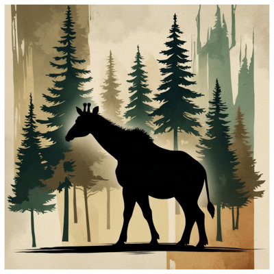 Giraffe Silhouette Forest Comforter