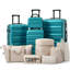 Ensemble de valises en plastique Hardshell avec roulettes doubles et rangement extensible
