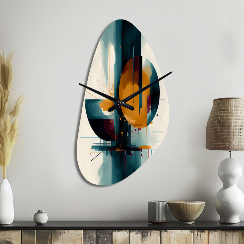 The Geometry Of Light III - Fall Shape Large Yellow Wall Clock - Unique Shape, Grand
