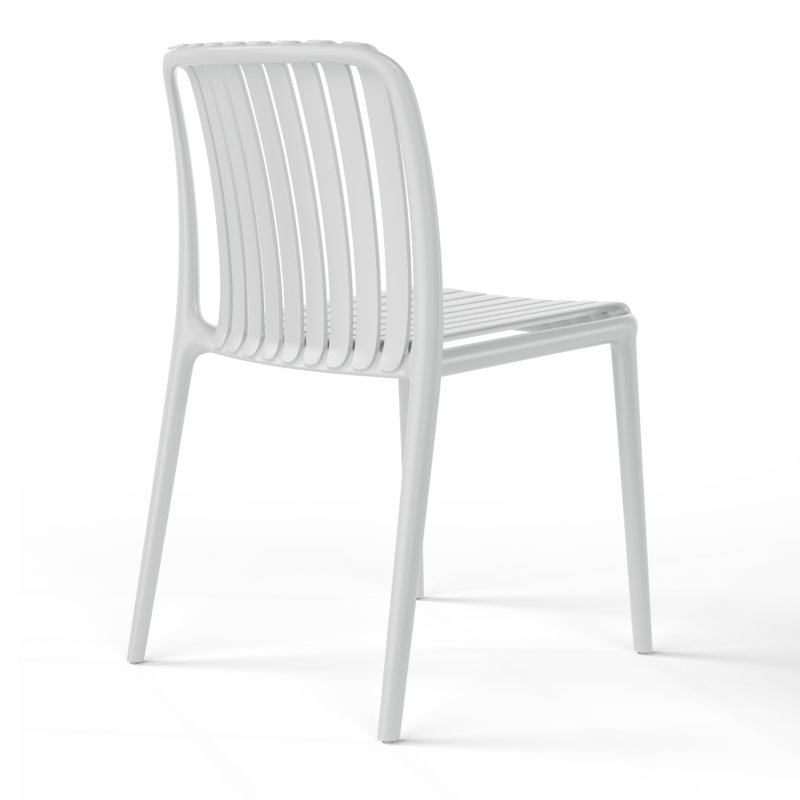 Chaise de salle à manger d'extérieur empilable, Gris