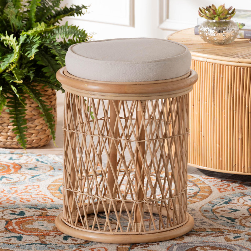 Tabouret décoratif en osier / rotin Kepler