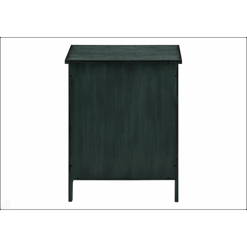 Table d'appoint antique bleue avec rangement, parfaite pour les chambres et les salons d'inspiration côtière