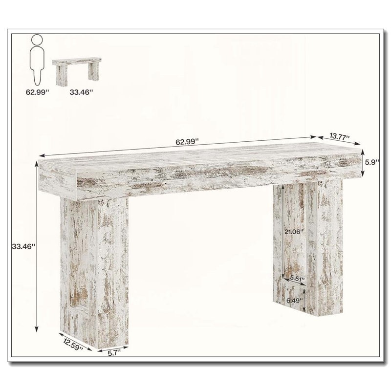 Stable TV Stand,Elegant Console Table, White Vintage