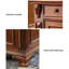 Bureau de direction pratique en bois de frêne avec rangement spacieux et 5 tiroirs-1192841576