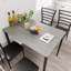 Ensemble de table de salle à manger moderne 5 pièces pour 4, table en bois aggloméré et 4 chaises rembourrées en polyuréthane, structure en métal, noir-233539974