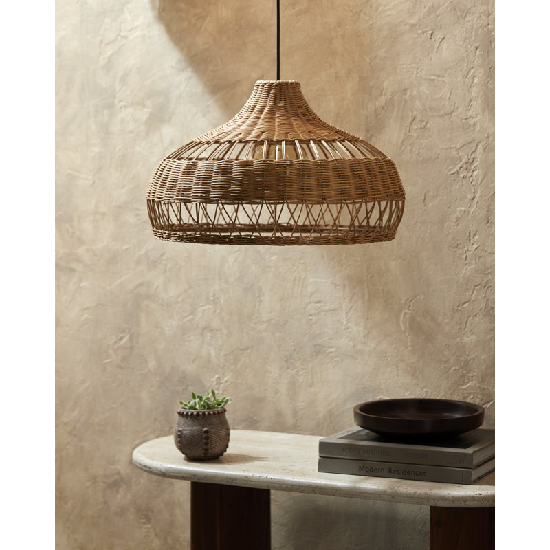 Luminaire suspendu en forme de dôme à 1 lumière Borum, H 59 po x l 20 po x P 20 po