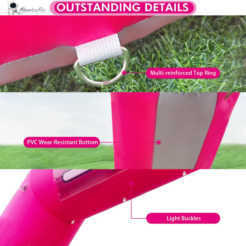 Arche gonflable 20 pieds avec ligne de départ et soufflerie intégrée, Rose rouge