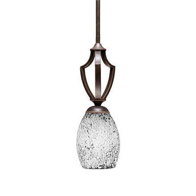 Mini-luminaire suspendu avec tige en verre Zilo 5 po Zilo
