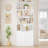 73.2" H 6-Tier Bookcase, Single Row Bookshelf with 2-Door Cabinet & 4 Open Shelves for Office Living Room-374133970