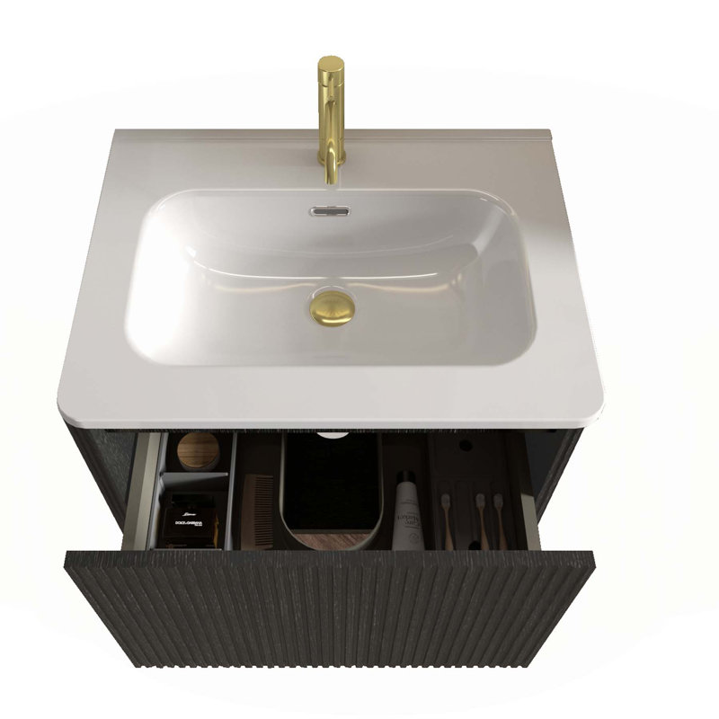 Meuble-lavabo moderne avec des caractéristiques avancées pour des espaces élégants, Noir, noir, noir, noir