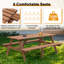 Wooden Picnic Table With Integrated Benches