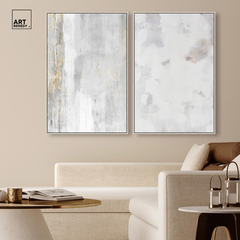 Storytelling Canvas Print Boho Gold Wall Decor Set by Art Remedy, Black Frame, 10 x 15, H 37 po x l 25 po, Silver Frame