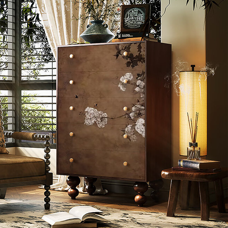 Armoire de décoration rétro simple à cinq tiroirs