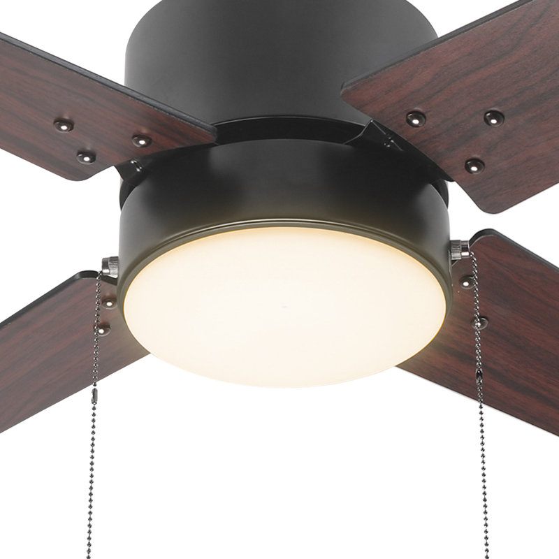 52'' Ceiling Fan with LED Lights, Cherry Wood