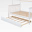 Lit simple superposé au dessus d'un lit double avec gigogne et escalier, blanc