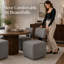 Chaise rembourrée rembourrée avec dossier en bois massif, chaise d'appoint moderne à roulettes pour la salle à manger, la cuisine et le bureau-1111021043