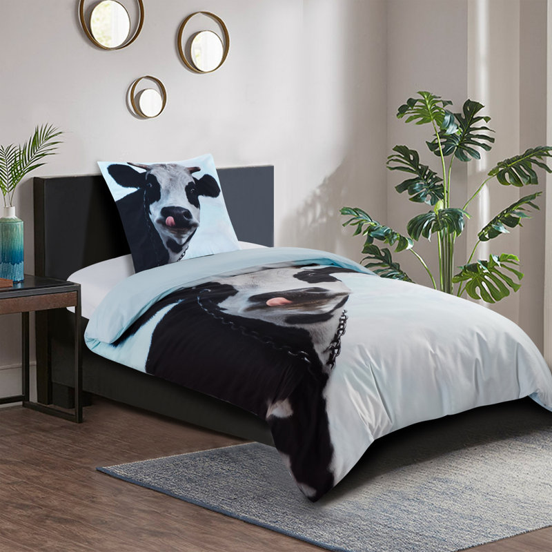 Cotton No Pattern Duvet Cover Set with Pillowcases Included