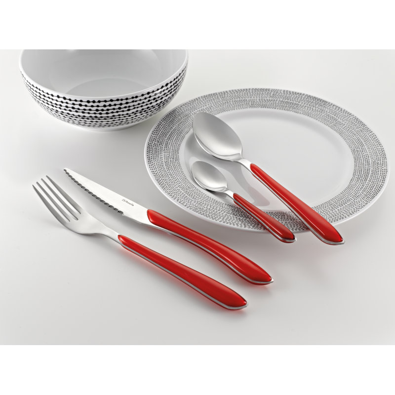 Amefa ECLAT 18/0 Stainless Steel Cutlery Set 24 Piece for 6 People, Red