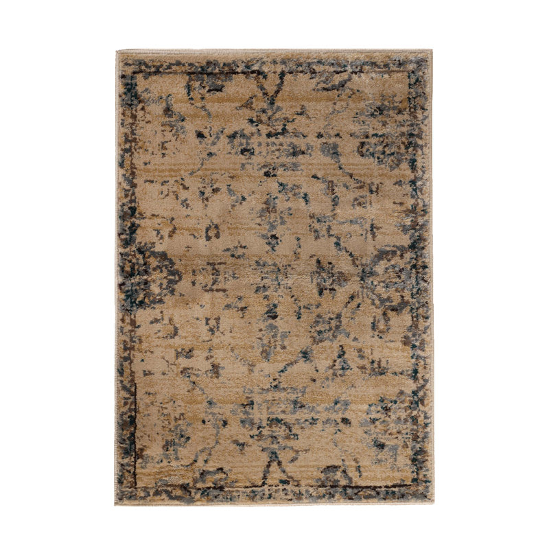 Dickler Modern Farmhouse Floral 2' x 3' Indoor Area Rug Ivory Teal, Rectangle 2' x 3'