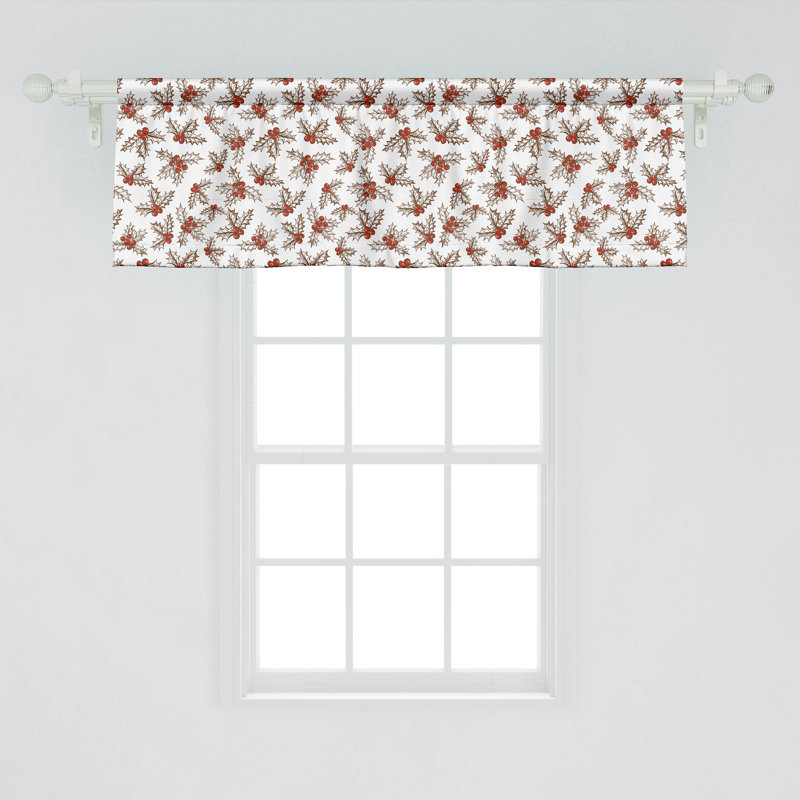 Ensemble de 2 cantonnières Ambesonne Christmas 54 feuilles x 18 po brun écarlate