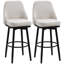 Ensemble de 2 tabourets de bar, tabourets de bar pivotants à 360 ° modernes, chaises de cuisine rembourrées d'une hauteur de siège de 29,5 pouces avec pieds et repose-pieds en acier, blanc crème