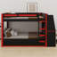 Modern Bunk Bed with LED Light, Desk, Shelves & Drawers