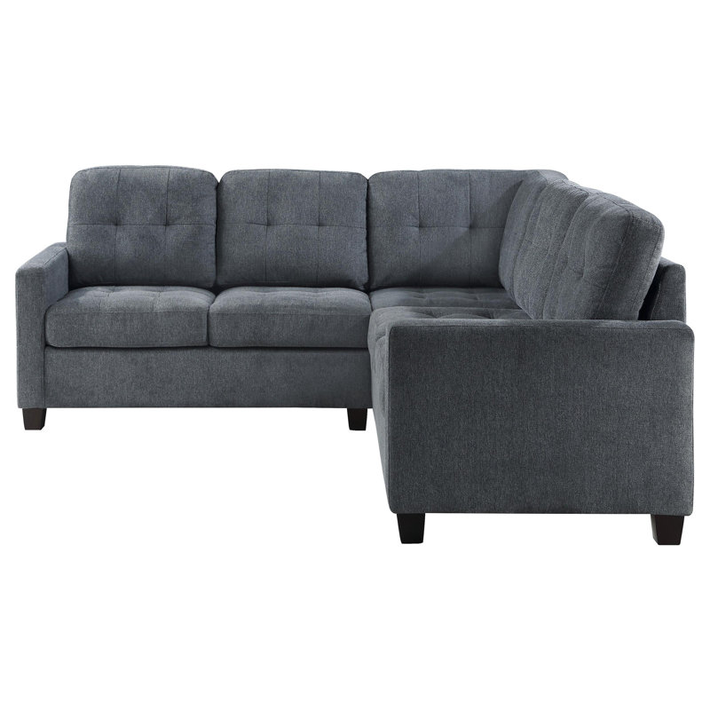 Canapé modulaire rembourré 3 pièces Onorato, Tissu gris