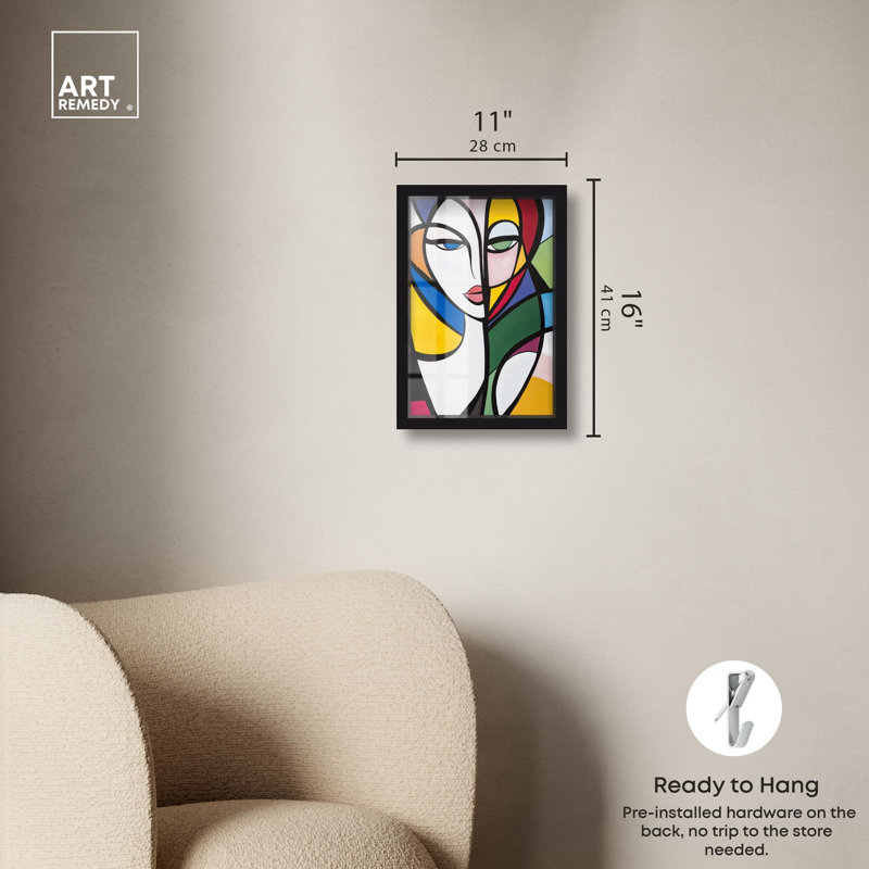«Lacara I Shadowbox Print Modern Art Decor» par Art Remedy, H 16 po x l 11 po, Noir