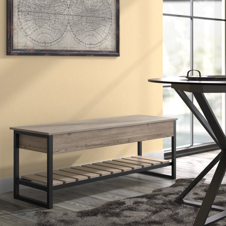 47" Lift Top Storage Bench with Shelf