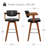 29.9" Mid‑Century Modern Swivel Upholstered Bar Stools Solid Wood Frame with Armrests (Set Of 2)-1638089953