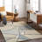 Abstract Hand Tufted Wool Area Rug in Gray/Beige/Blue-981410358