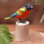 Novica Handmade Painted Bunting Wood Sculpture