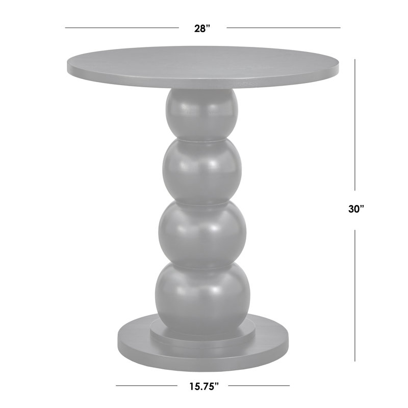 Spheres Round Solid Wood Base Dining Table, Indigo