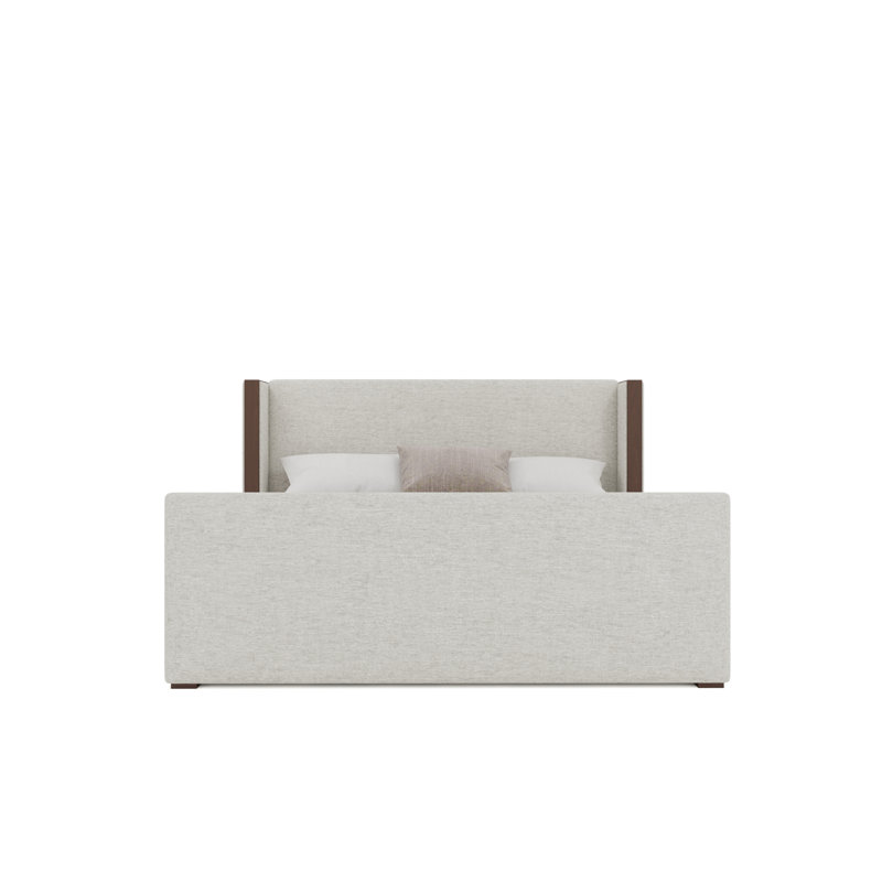 Lit bas tapissier Irenne, Coton de lin, Grand