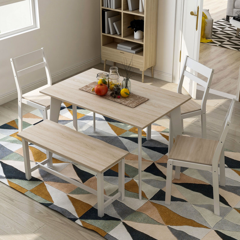 Dining Set, Natural/White