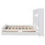 Grand lit avec rangement fonctionnel - 4 tiroirs et armoires de tête de lit - Blanc, pratique et électrique pour améliorer votre chambre à coucher-1221673189-1221673187