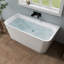 Baignoire de trempage rectangulaire autoportante en acrylique avec trop-plein et drain central pour salle de bain 59 po Tidal