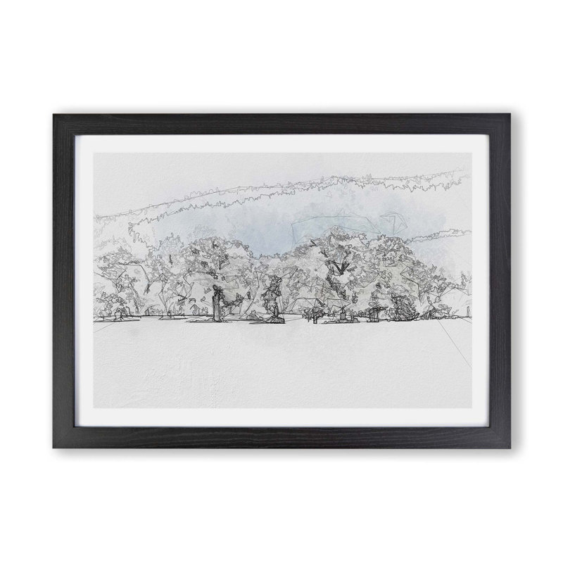 Snow covered Trees - Framed Print, Black, 45cm H x 63cm W x 2cm D