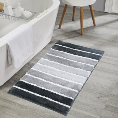 Tapis de bain ombré à rayures