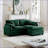 Sofas 2-Seater with Ottoman, Retro-Modern for Small Living Spaces | Sage Green | Corduroy-1621820365