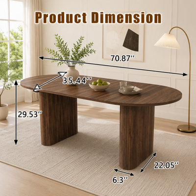 Table ovale pour 4 à 8 personnes