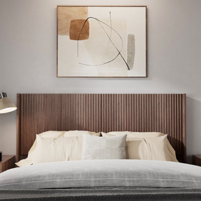Tête de lit en bois massif Ebern Designs, fixation murale, chêne naturel