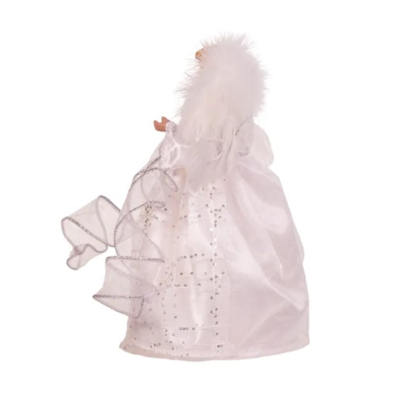 10-Inch Silver and White Lighted Angel Tree Topper